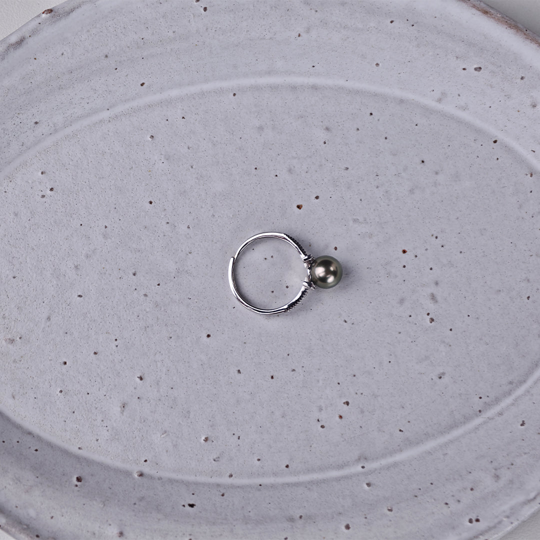 S925 Sterling Silver - White Freshwater Pearl Ring | 8–9mm AAA Grade