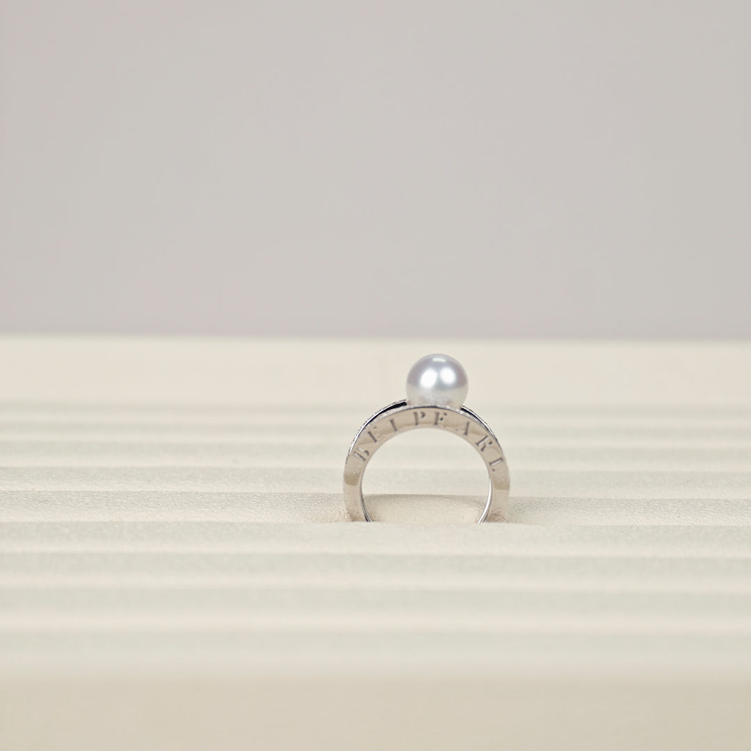S925 Silver - White Freshwater Pearl Ring | 8–9mm AAAA Grade