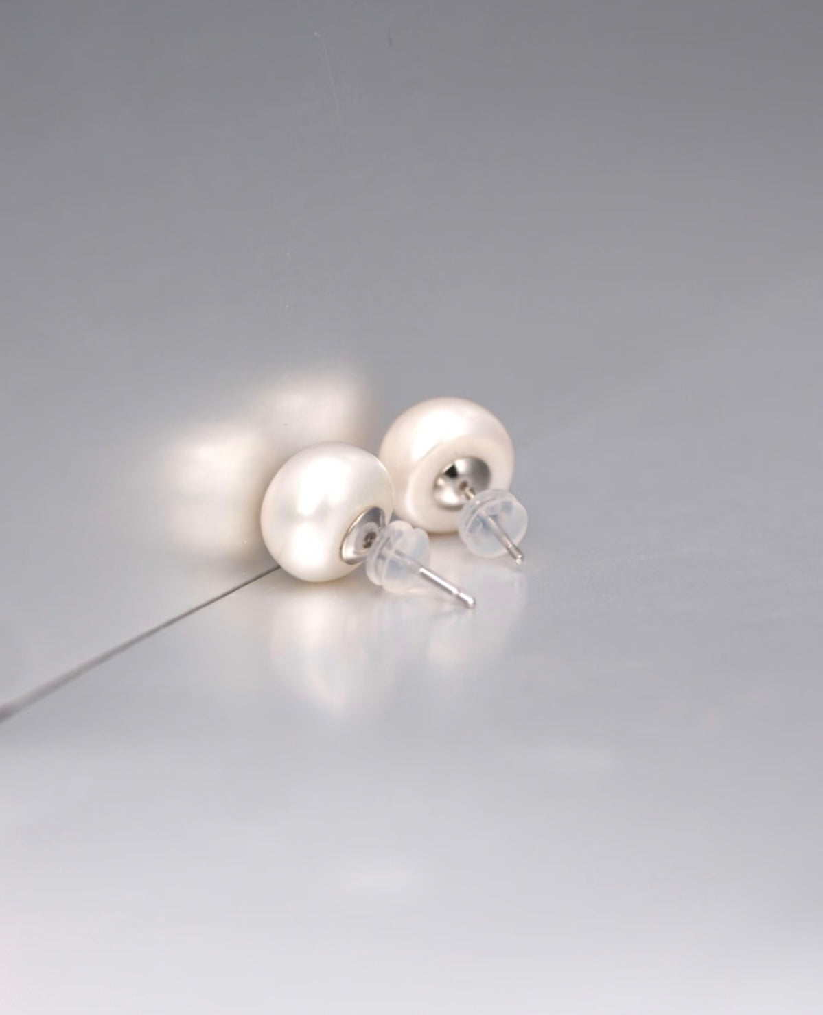 Classic Bun-Shaped Freshwater Pearl Stud Earrings