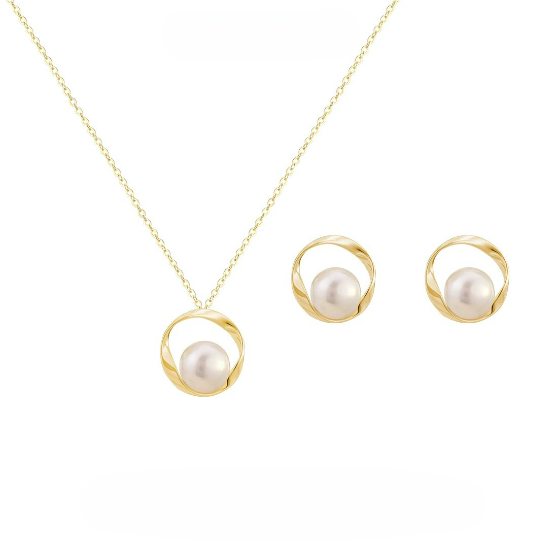 Crescent Moon Pearl Necklace