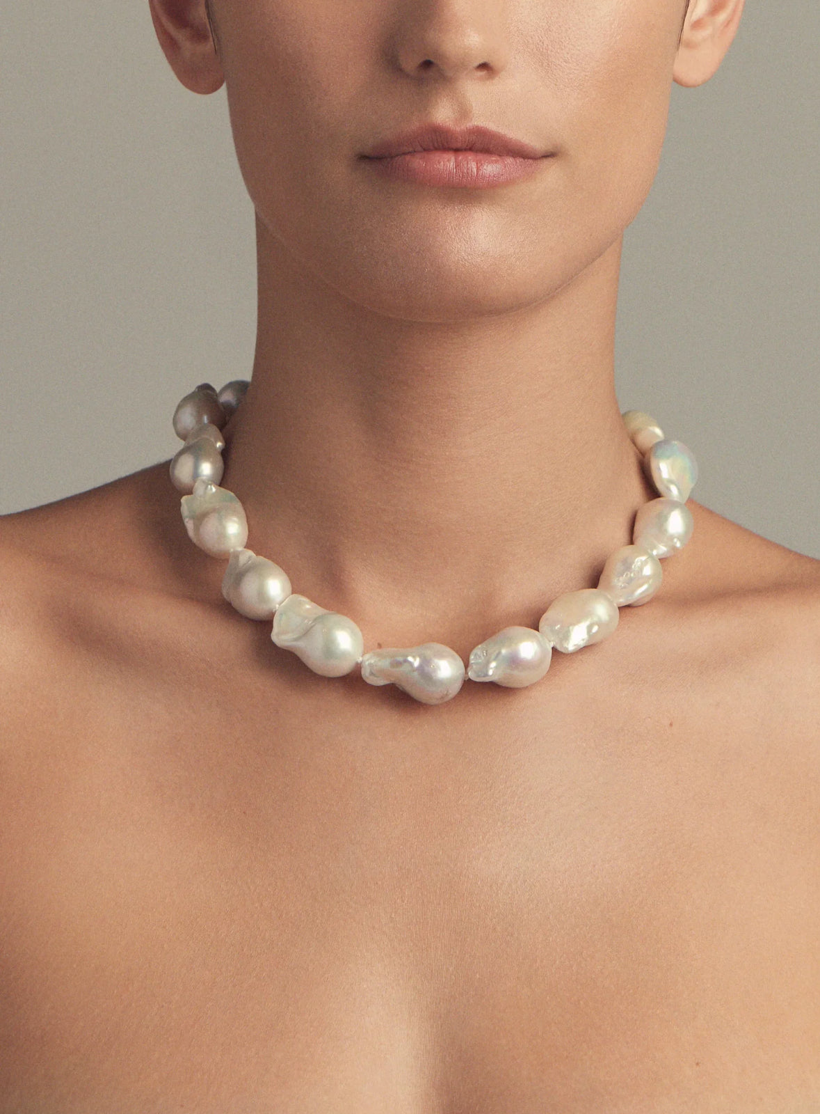 White Baroque Pearl Necklace – Bold & Luminous