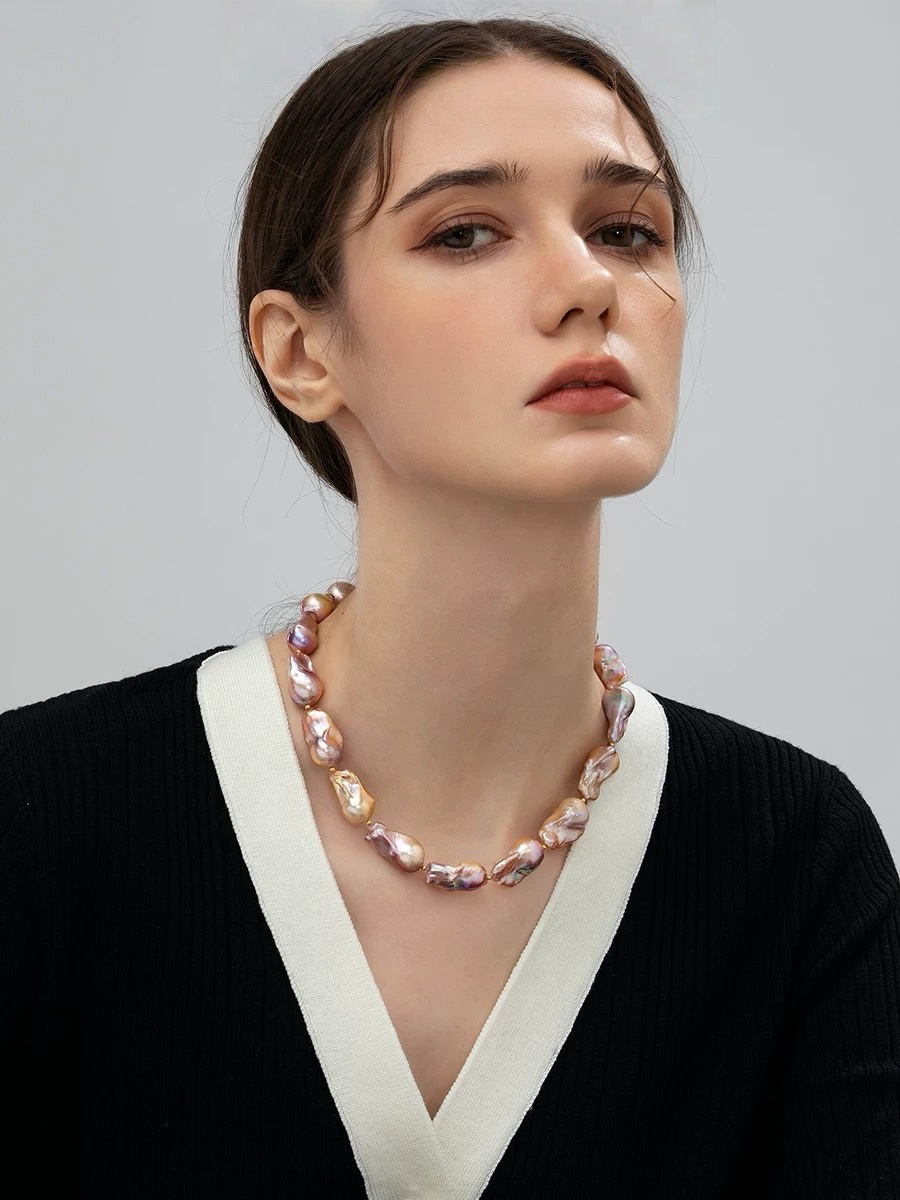 Pastel Glow Baroque Pearl Necklace