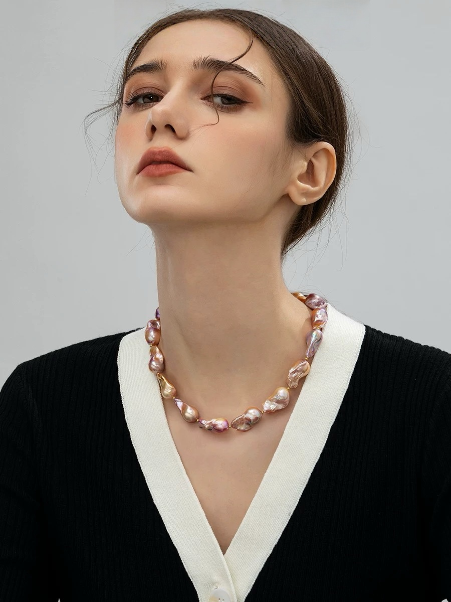 Pastel Glow Baroque Pearl Necklace