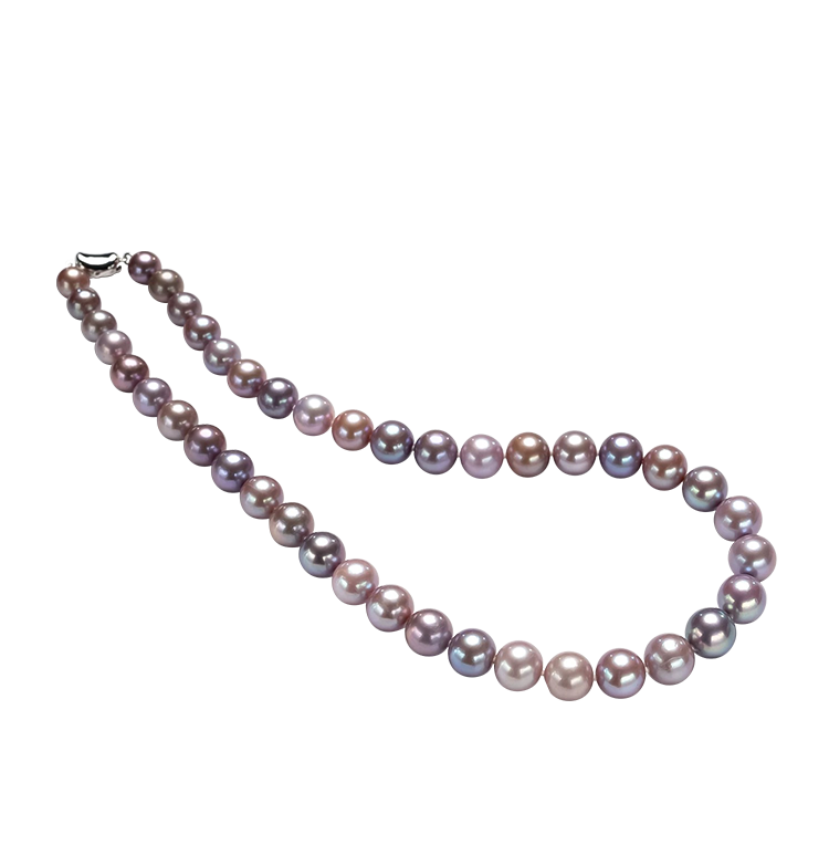 Pastel Purple Mixed-Color Freshwater Pearl Necklace & Bracelet Set