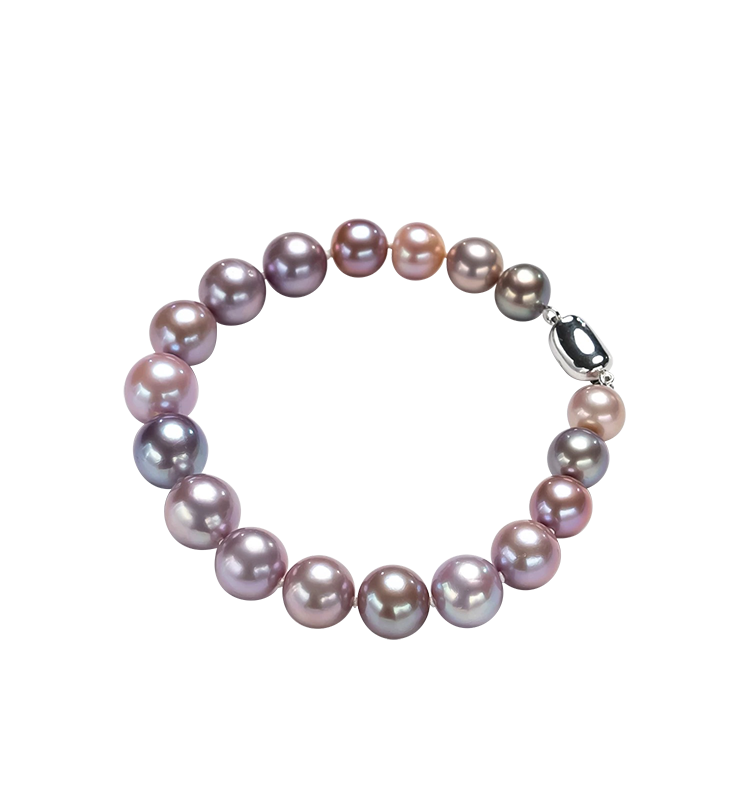 Pastel Purple Mixed-Color Freshwater Pearl Necklace & Bracelet Set