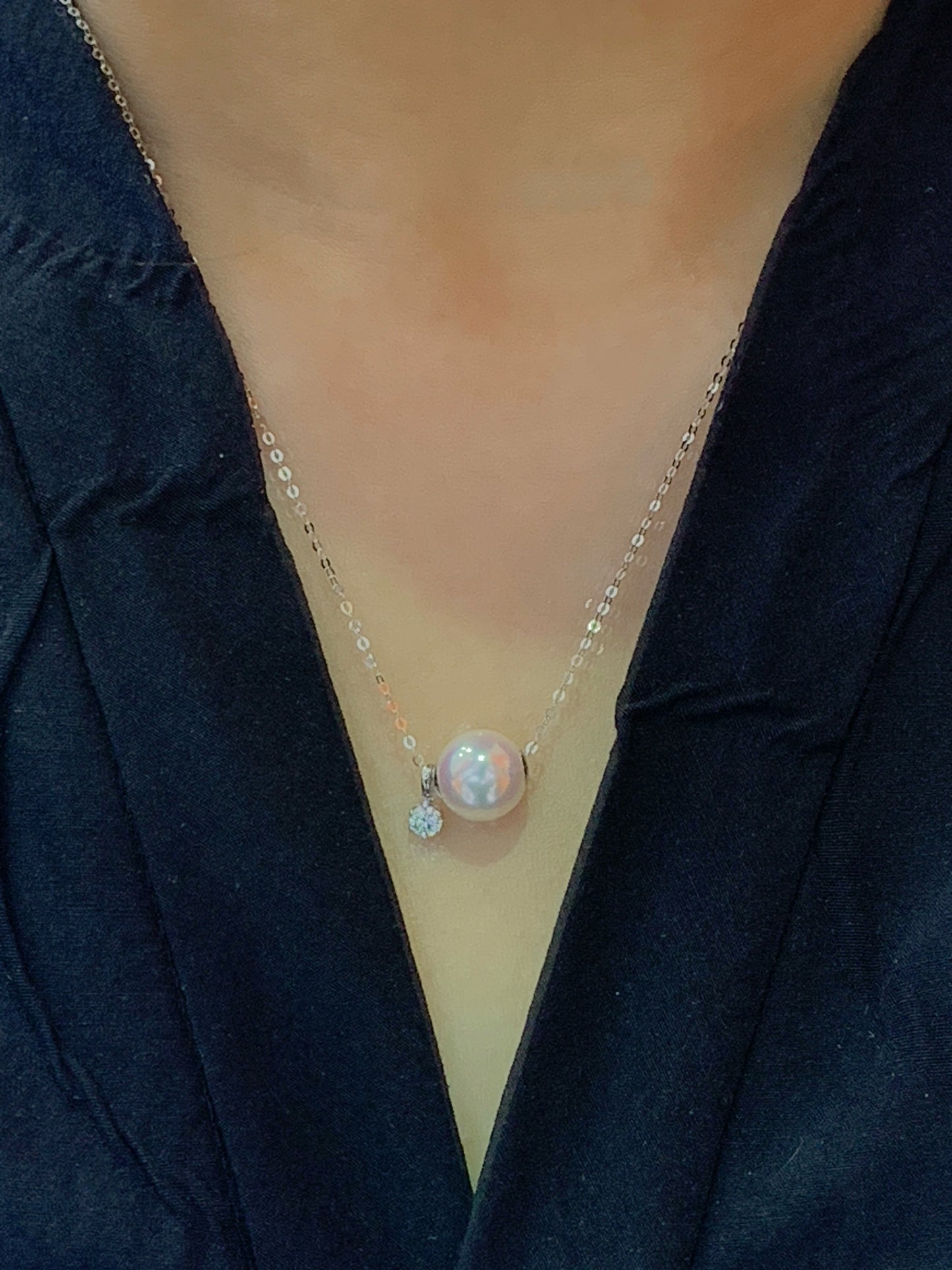 Lustre Drop – Akoya Pearl Bubble Pendant Necklace