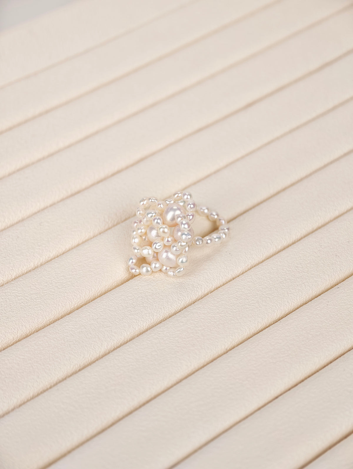 White Freshwater Pearl Ring | 3–6mm AAA Grade | Near-Round Pearls