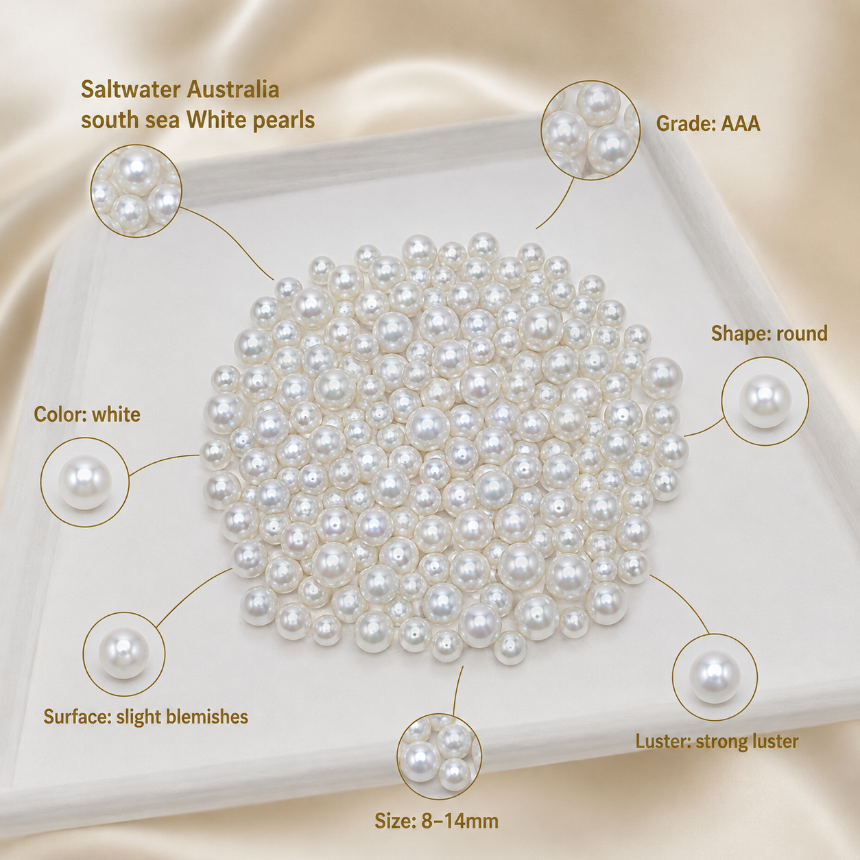 Australian South Sea White Loose Pearl | AAA Grade