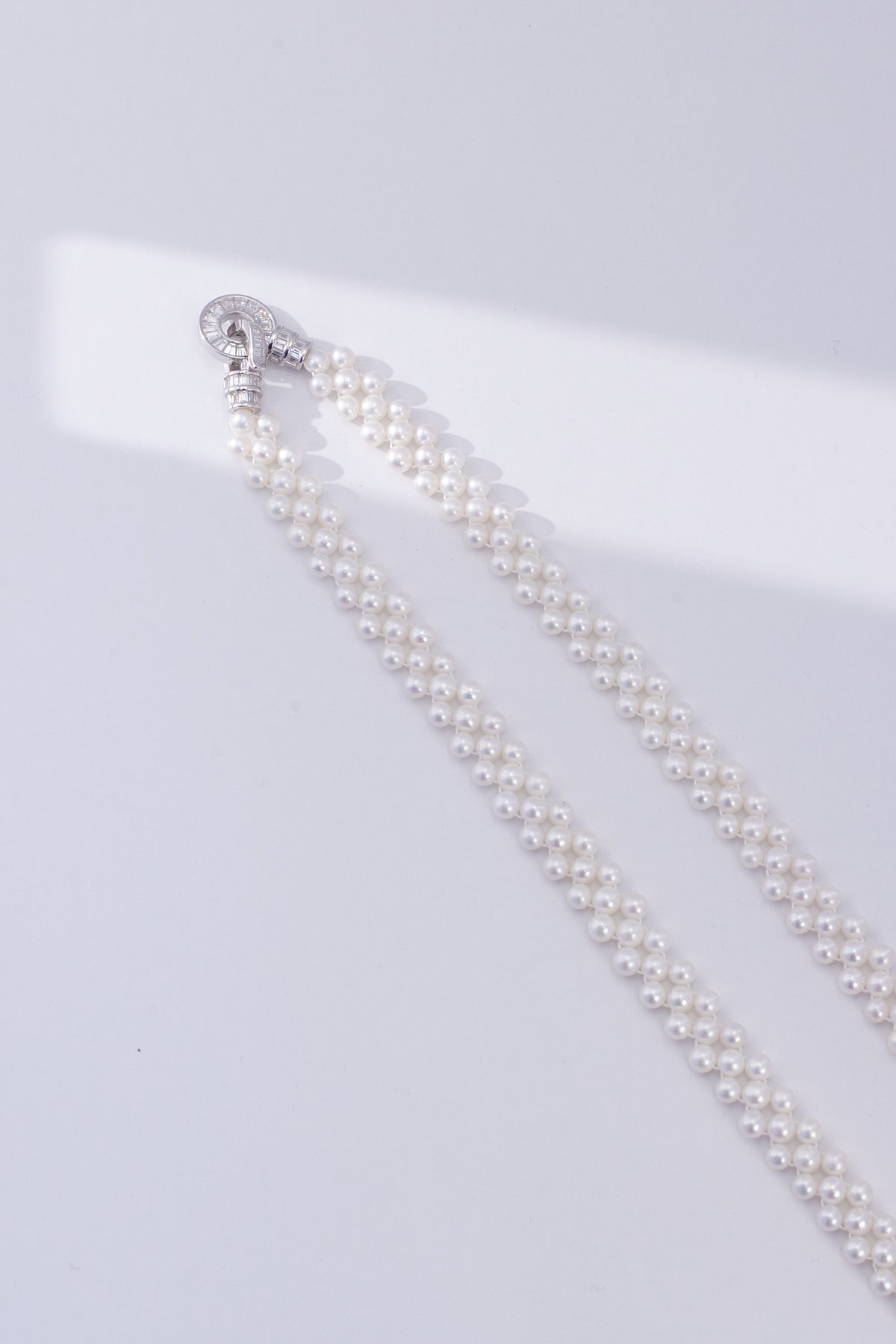S925 Silver - Knotted Freshwater Pearl Necklace | 3–4mm