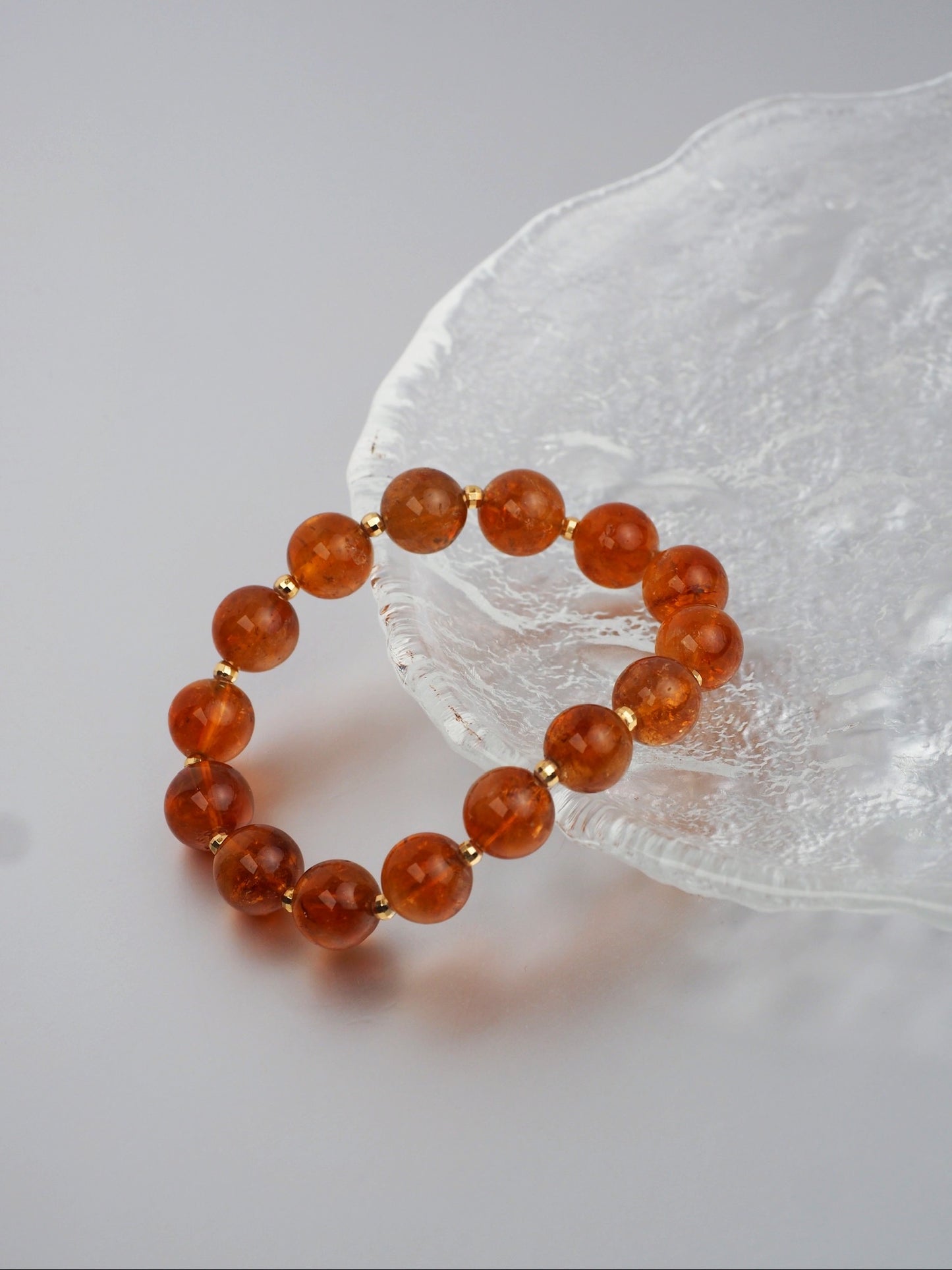 18K Gold Laser Bead Citrine Bracelet