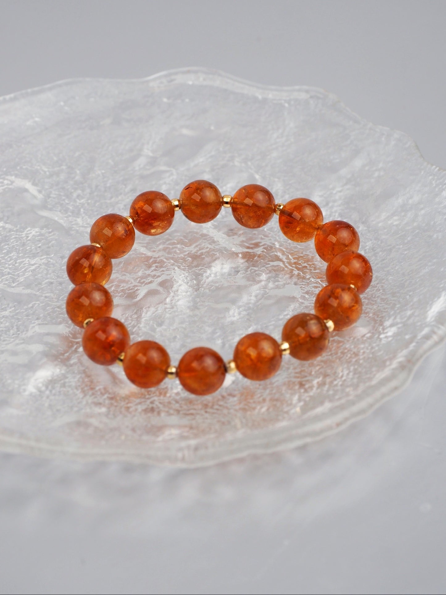 18K Gold Laser Bead Citrine Bracelet