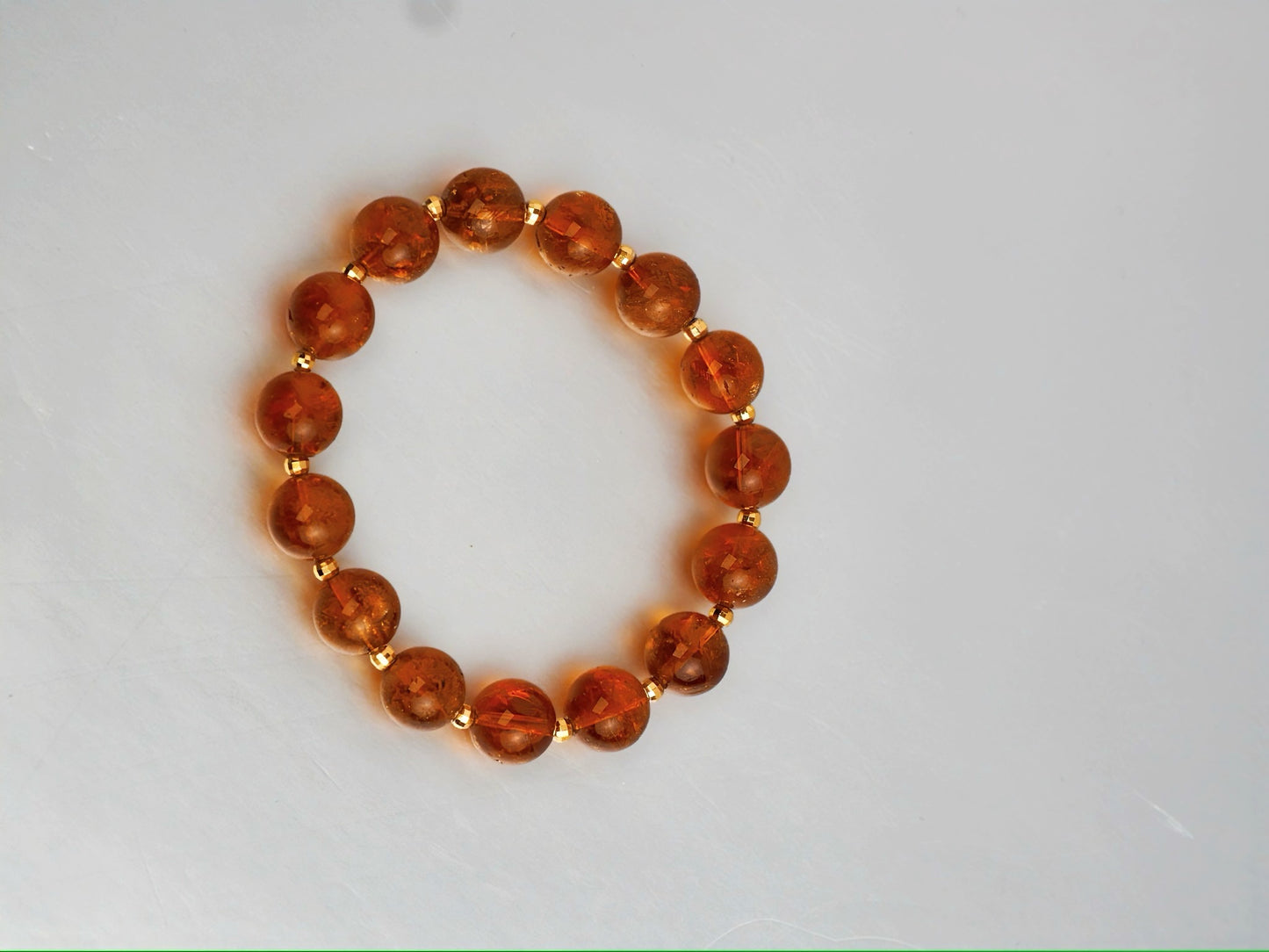 18K Gold Laser Bead Citrine Bracelet
