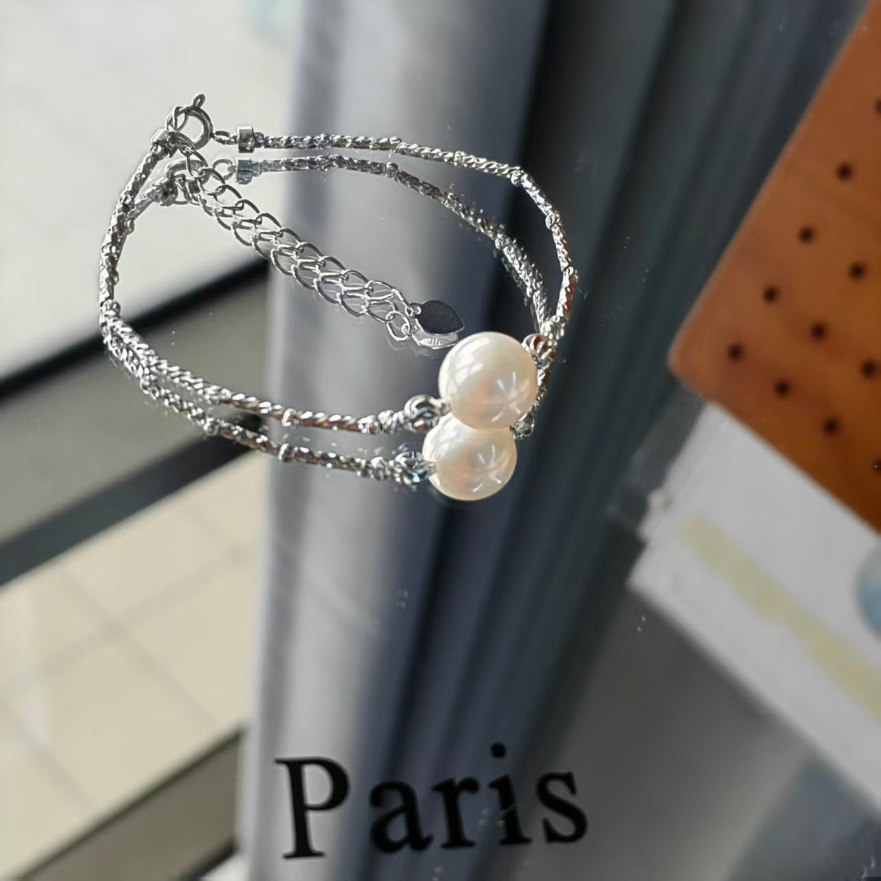 S925 Silver - Gray Akoya Pearl Bracelet | 7.5–8mm AAAA Grade