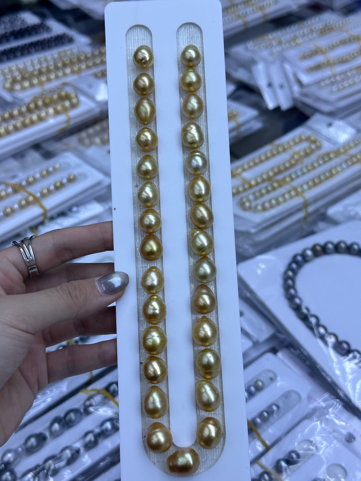Rich Gold South Sea Baroque Pearl Loose Pearl Strand | 10–12mm AAA- Grade | Per Strand