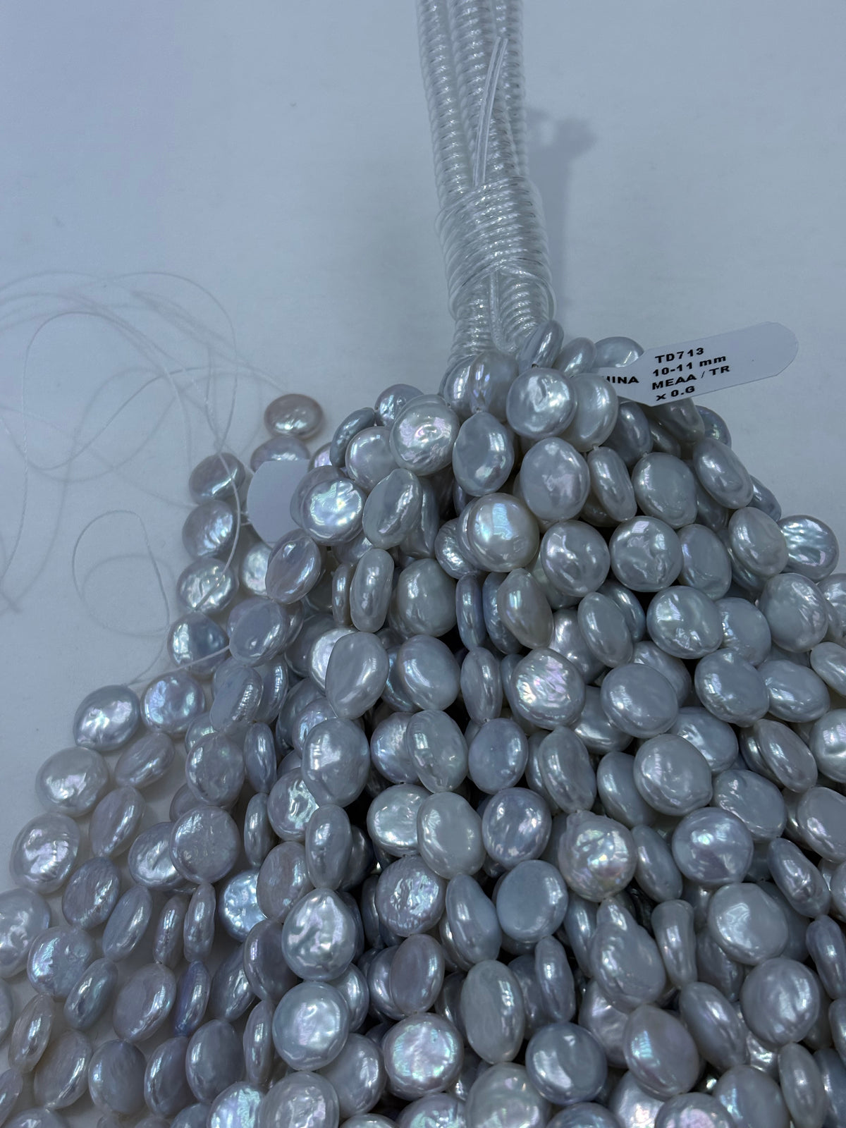 White Coin-Shaped Freshwater Pearl Strand | 10–11mm AA Grade | Per Strand