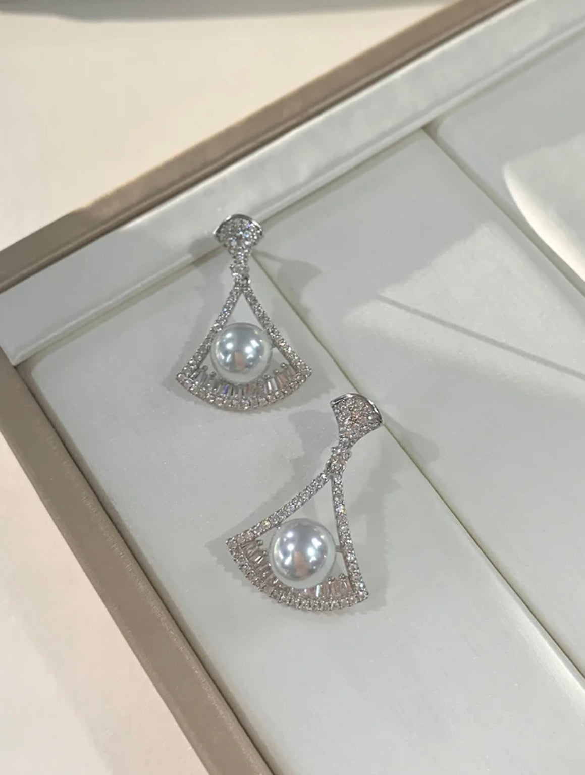 Alloy - White Freshwater Pearl Earrings | 8mm AAA Grade