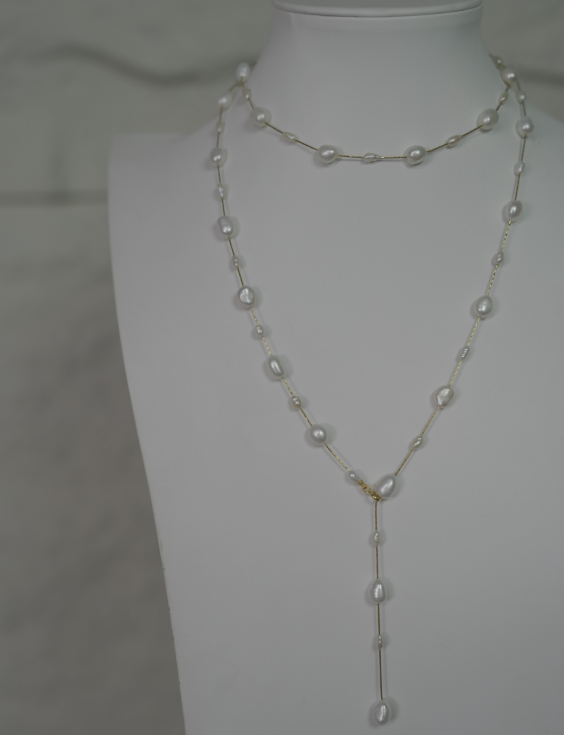 Titanium Steel - White Freshwater Pearl Necklace | 3–7mm AAA Grade