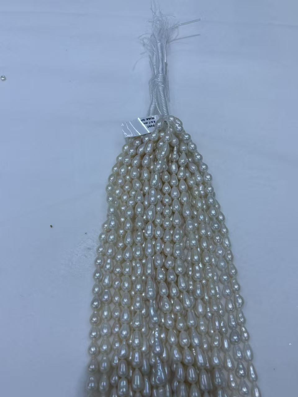 White Teardrop Baroque Freshwater Pearl Strand | 6.5–7mm AAA Grade