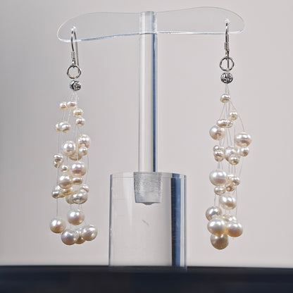 S925 Silver - White Freshwater Pearl Hook Earrings | 3–6mm AAA Grade