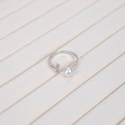 S925 Silver - White Freshwater Pearl Ring | 6–7mm AAA Grade