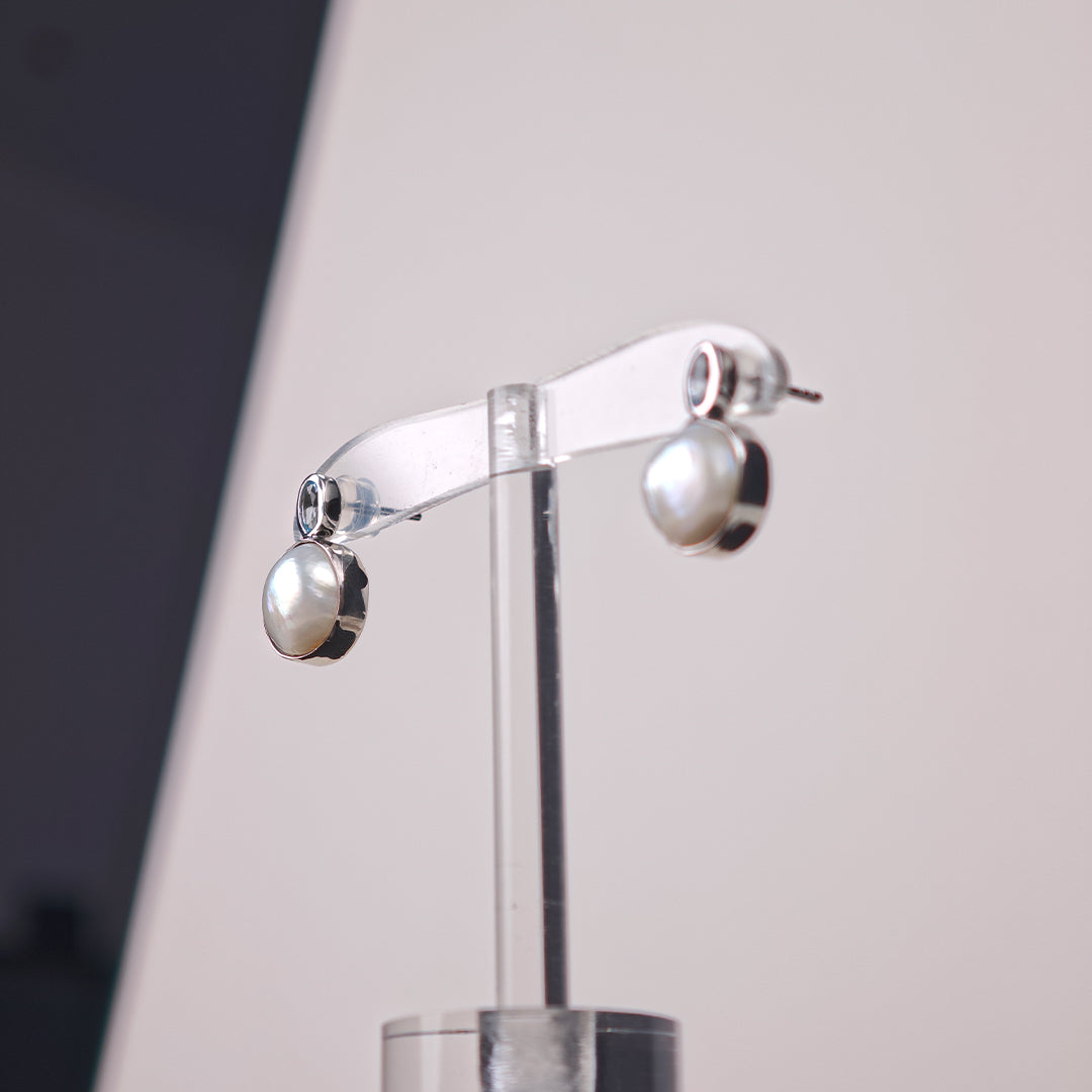 Freshwater Keshi Pearl Earrings | 10–11mm AAA Grade