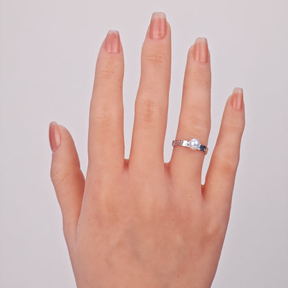 S925 Silver - White Freshwater Pearl Ring | 5–6mm AAA Grade