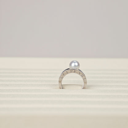 S925 Silver - White Freshwater Pearl Ring | 8–9mm AAAA Grade