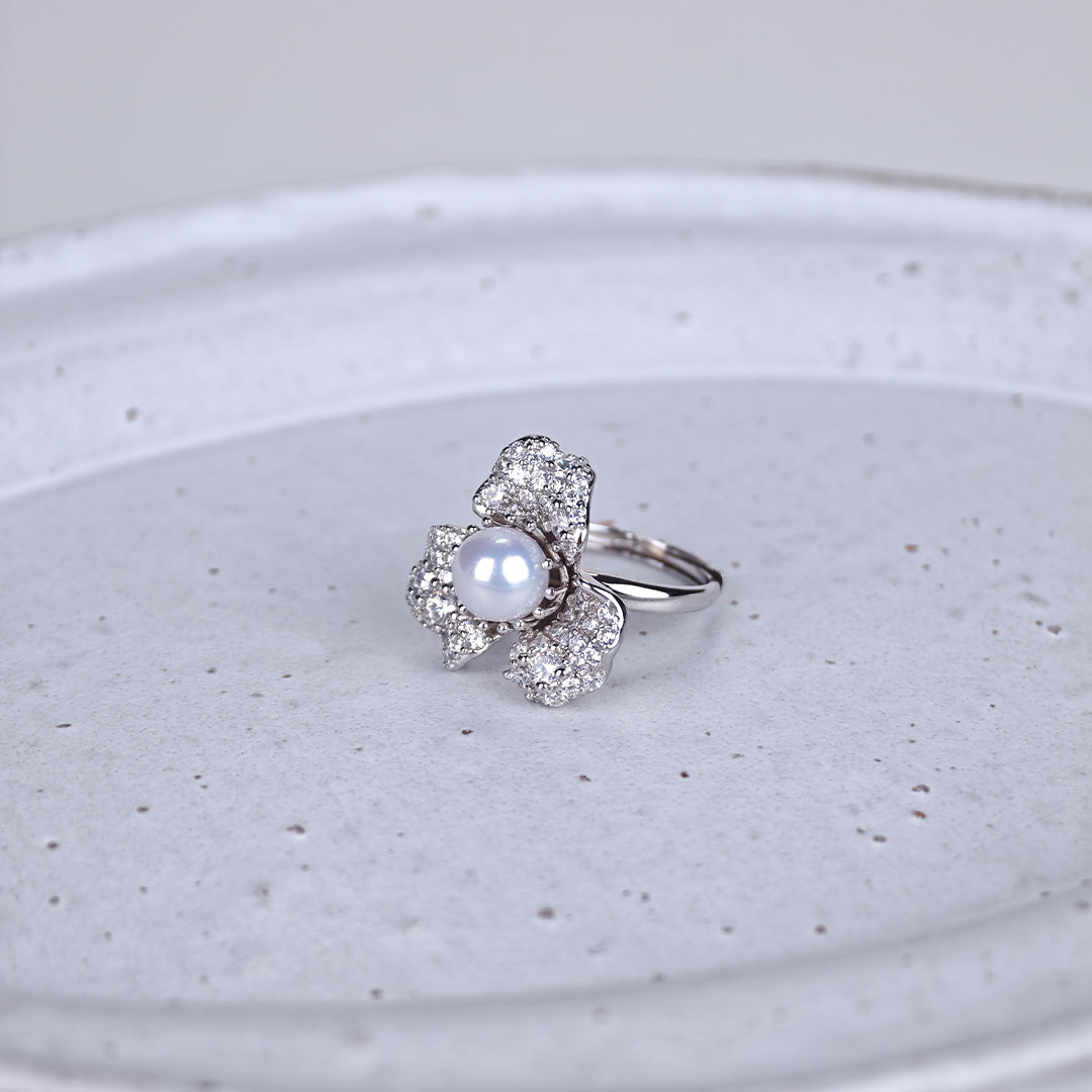 S925 Silver - White Freshwater Pearl Ring | 8–9mm AAA Grade