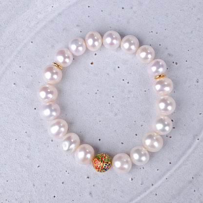 S925 Silver - White Freshwater Pearl Bracelet | 9–11mm AAA Grade