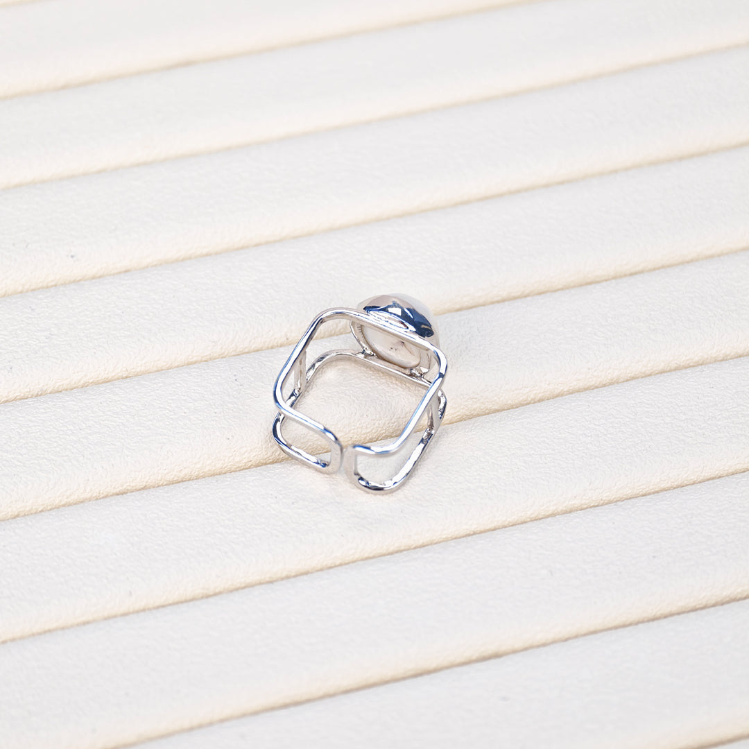 S925 Silver - White Freshwater Keshi Pearl Ring | 12–13mm AAA Grade