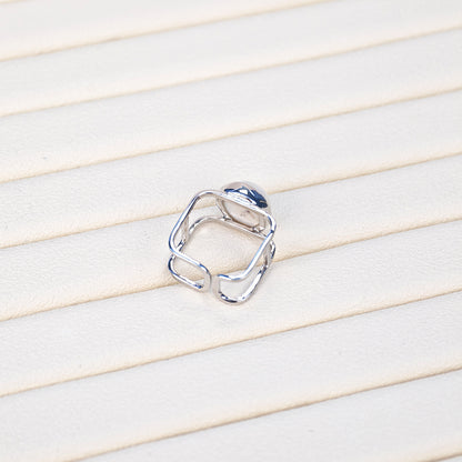 S925 Silver - White Freshwater Keshi Pearl Ring | 12–13mm AAA Grade