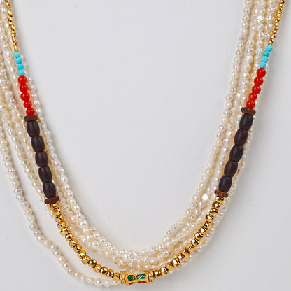 S925 Silver - White Freshwater Keshi Pearl Long Necklace | 2–3mm AAA Grade