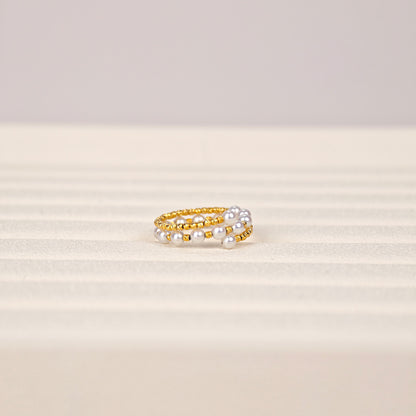 S925 Silver - White Freshwater Pearl Ring | 3–4mm AAA Grade