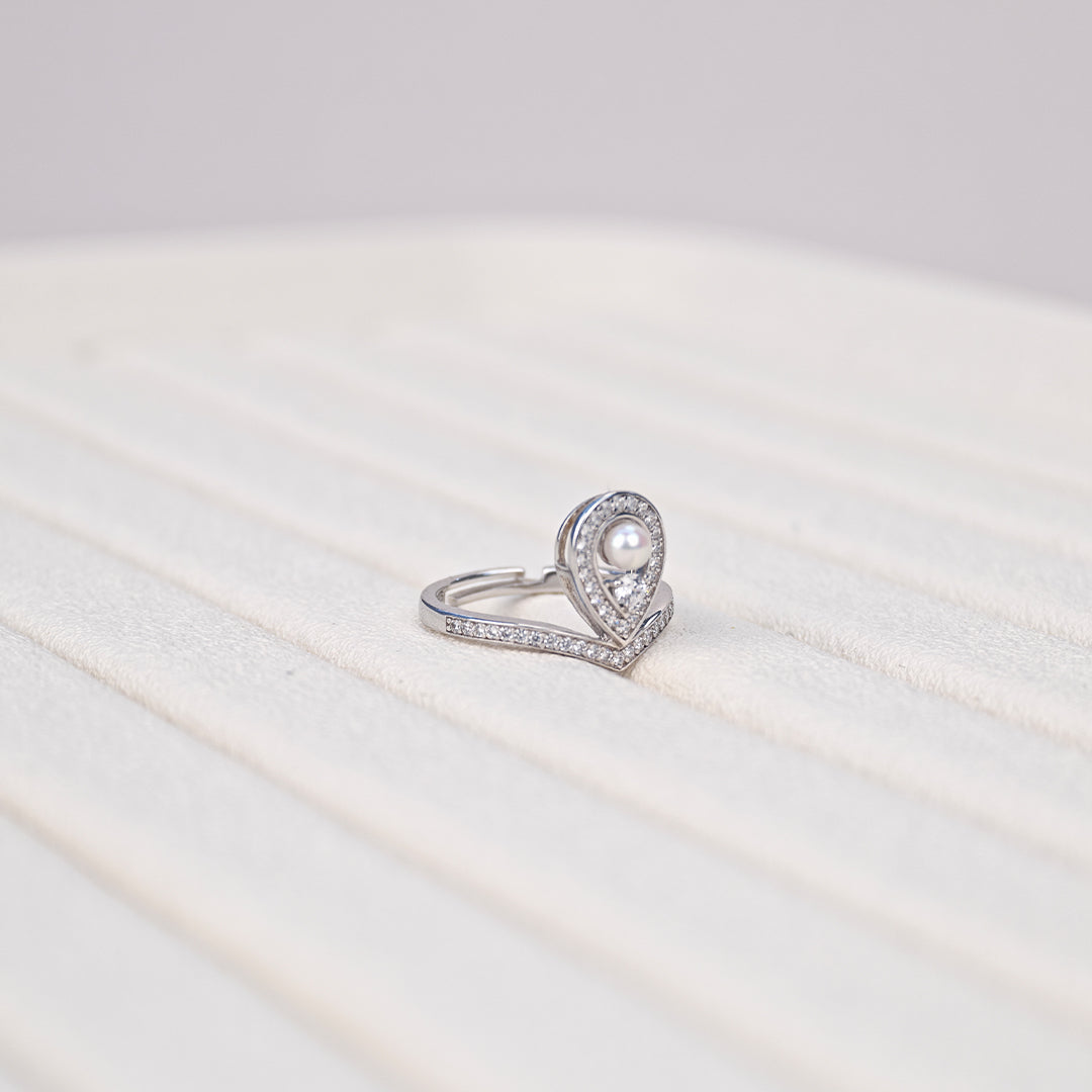 S925 Silver - White Freshwater Pearl Ring | 3–4mm AAA Grade