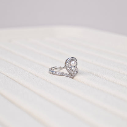 S925 Silver - White Freshwater Pearl Ring | 3–4mm AAA Grade