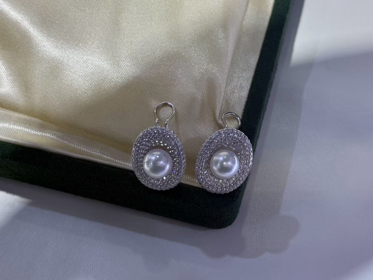S925 Silver - White Freshwater Pearl Stud Earrings | 7–8mm AAA Grade