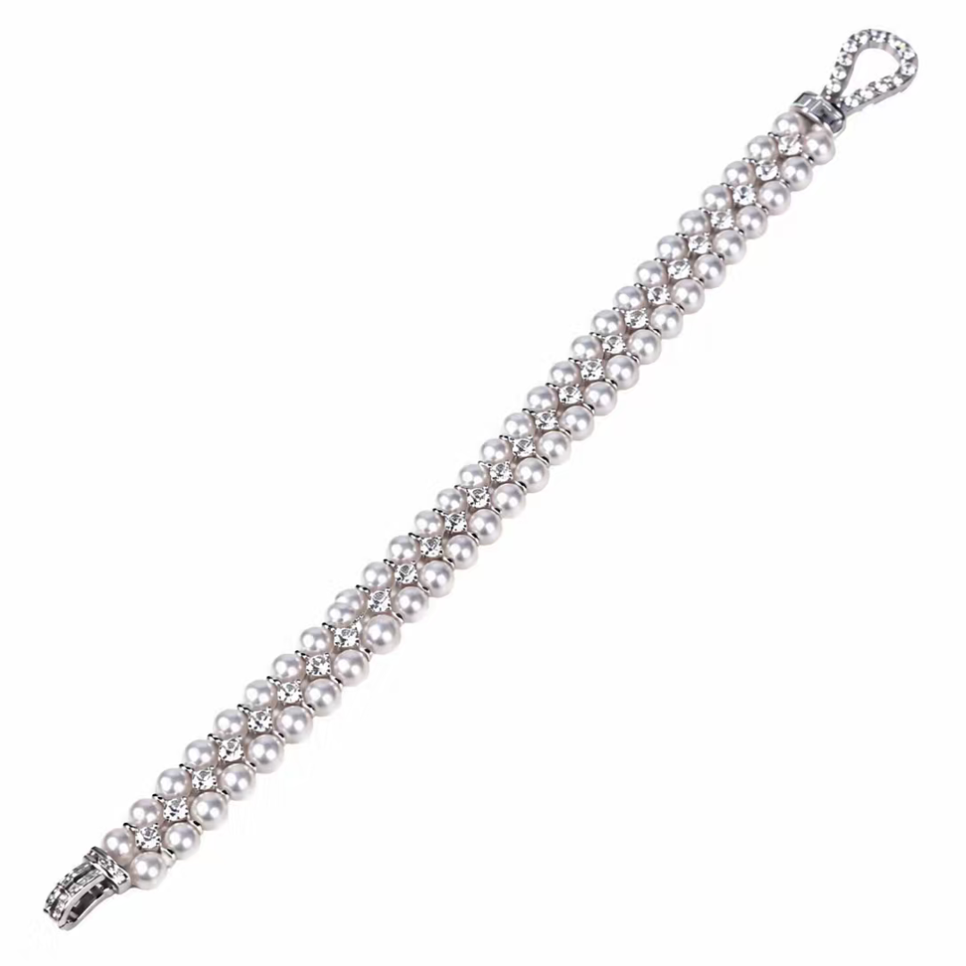 S925 Silver - Double Row Freshwater Pearl Bracelet