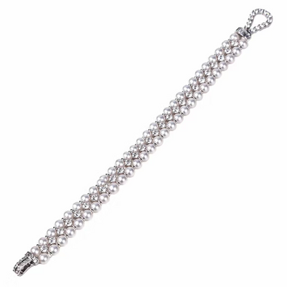 S925 Silver - Double Row Freshwater Pearl Bracelet
