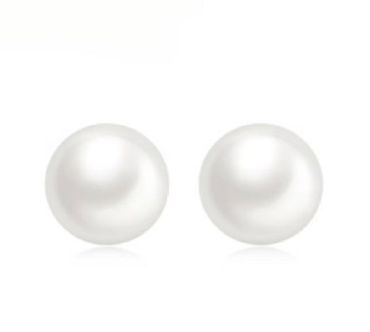 Classic Bun-Shaped Freshwater Pearl Stud Earrings
