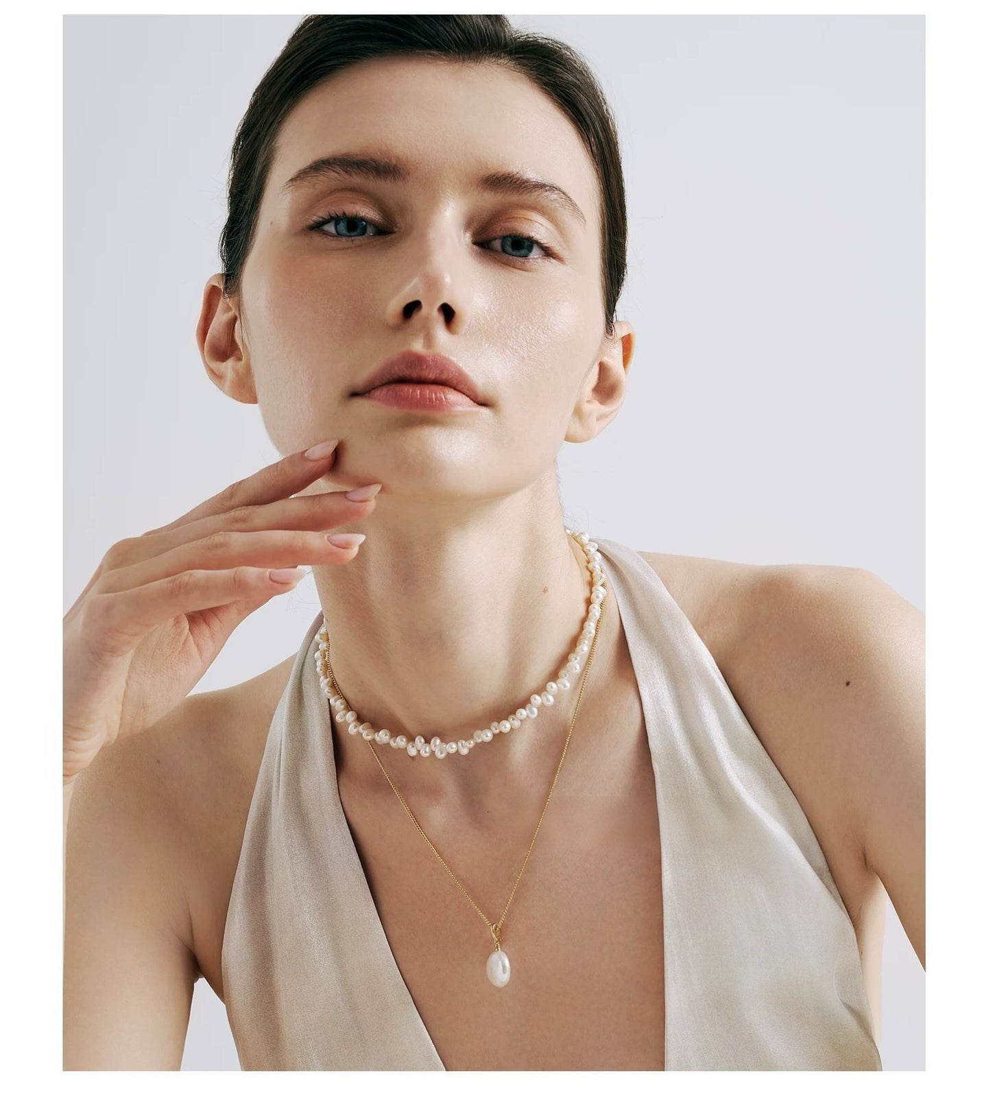 Aurora Baroque Pearl Choker – Asymmetrical Elegance