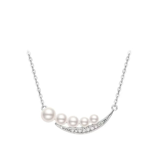 Crescent Light – Aurora Freshwater Pearl Pendant Necklace