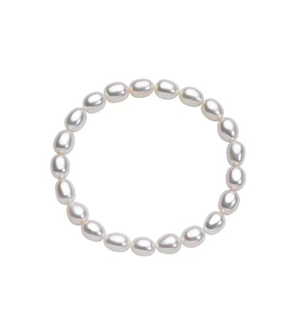 Aurora Rice Pearl Elastic Bracelet & Necklace – S925 Silver