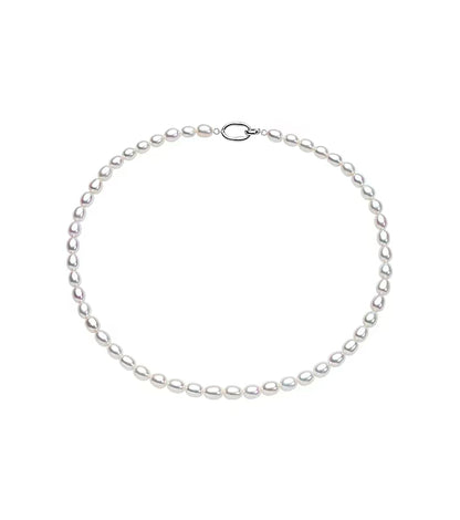 Aurora Rice Pearl Elastic Bracelet & Necklace – S925 Silver