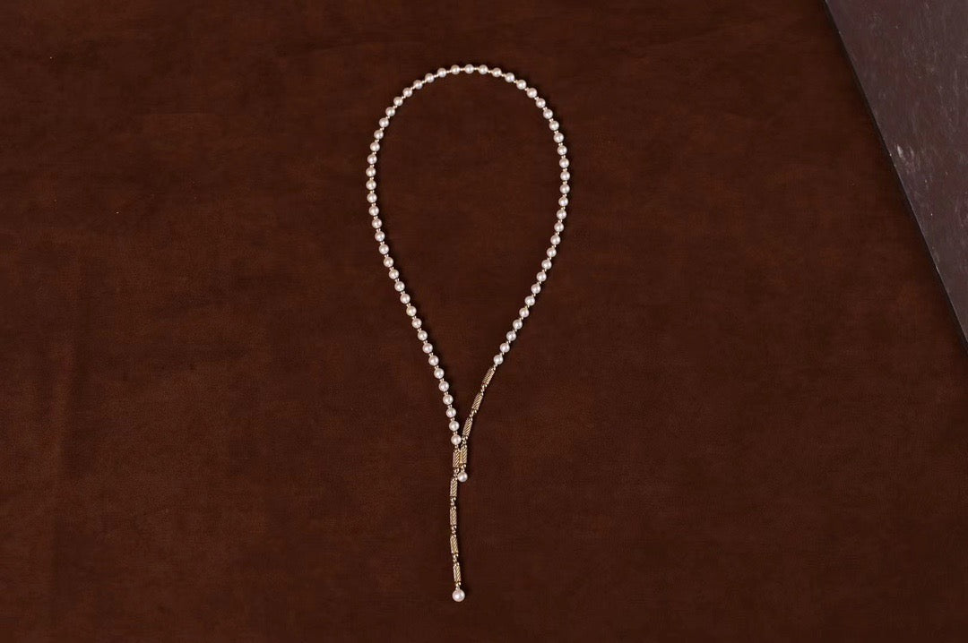 18K Gold-Plated Sterling Silver - Freshwater Baby Pearl Versatile Necklace | 3–4mm
