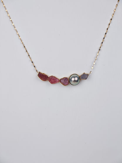 Black Keshi Tahitian Pearl Necklace | 8–9mm AAAA Grade