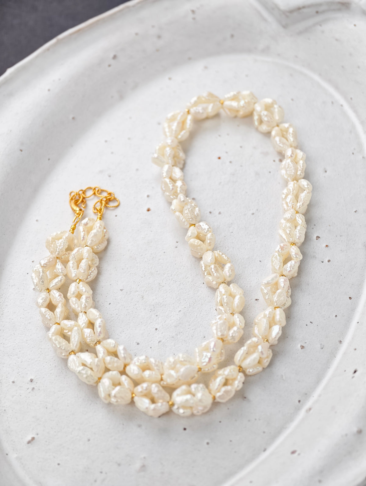 S925 Silver - White Keshi Freshwater Pearl Necklace | 4–5mm AA Grade