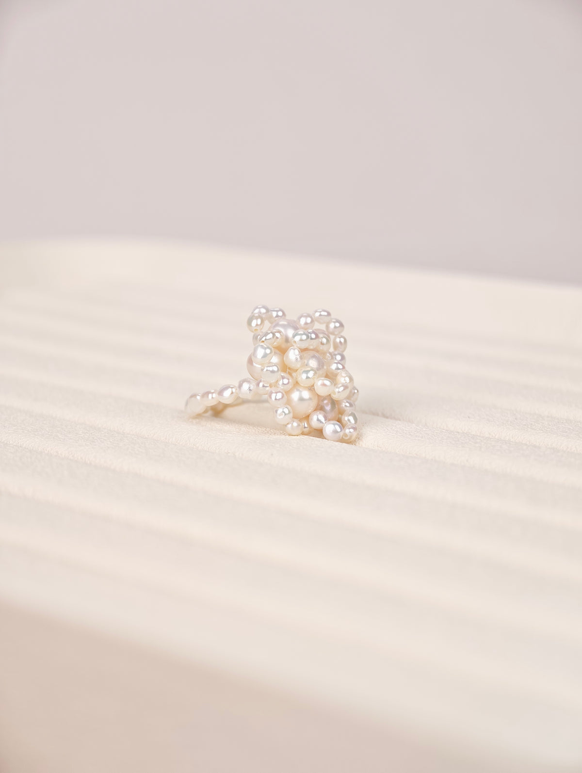 White Freshwater Pearl Ring | 3–6mm AAA Grade | Near-Round Pearls