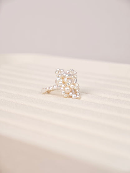 White Freshwater Pearl Ring | 3–6mm AAA Grade | Near-Round Pearls