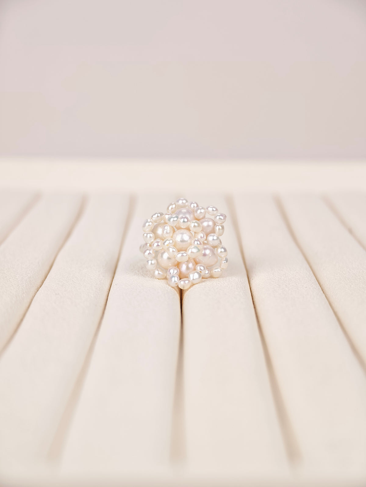 White Freshwater Pearl Ring | 3–6mm AAA Grade | Near-Round Pearls