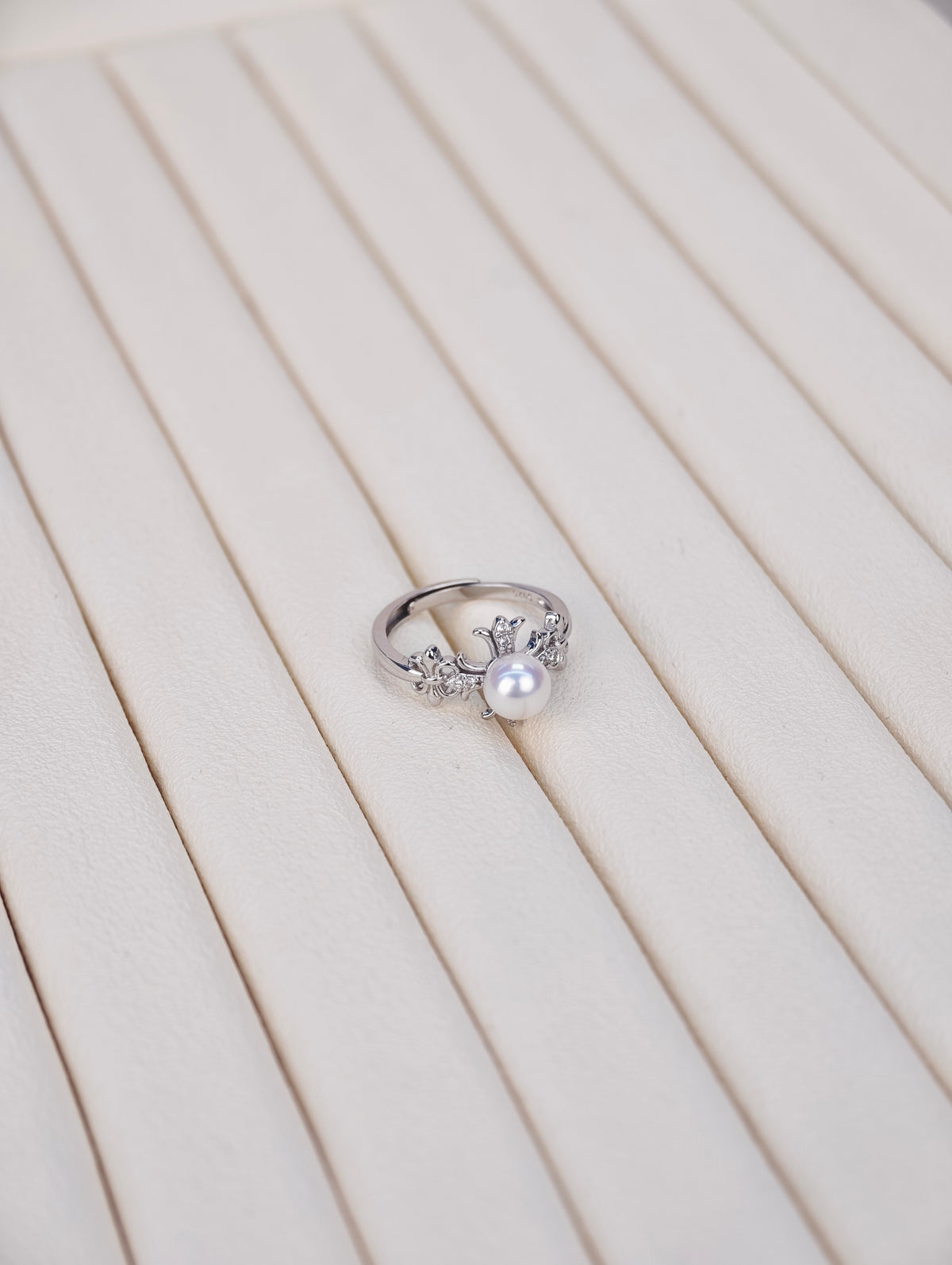 S925 Silver - White Freshwater Pearl Ring | 6–9mm AAA Grade